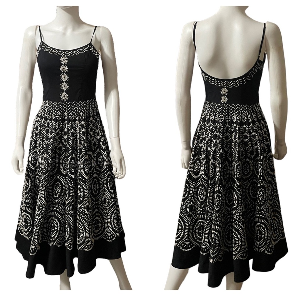 Sue Wong Vintage embroidered cotton sleeveless dress! - 2007 Fashion Show. RARE! - Picture 3 of 15